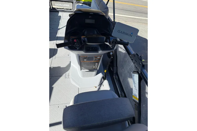 Slide: The Image of 2024 Sea-Doo Switch Cruise 21 dashboard with Garmin navigation system. - 4