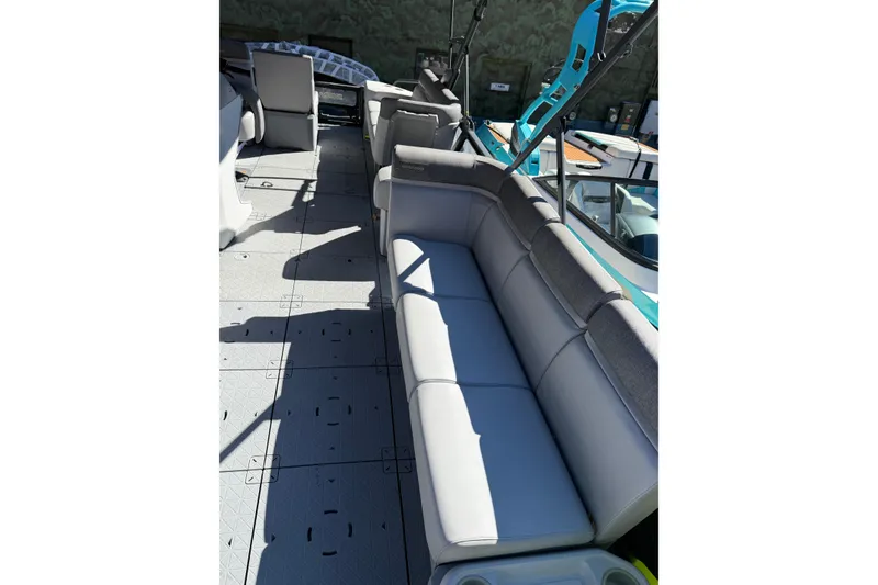 Slide: The Image of 2024 Sea-Doo Switch Cruise 21 interior with spacious seating and modern design. - 5