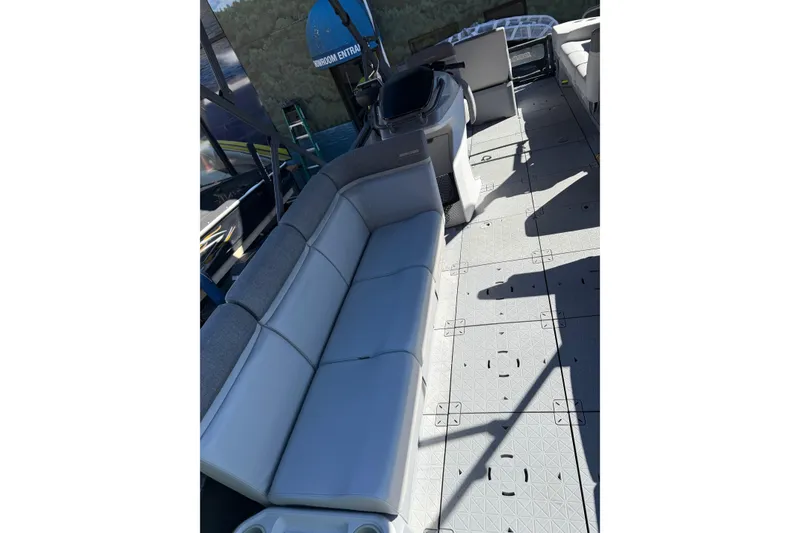 Slide: The Image of 2024 Sea-Doo Switch Cruise 21 interior with spacious seating and modern design. - 6