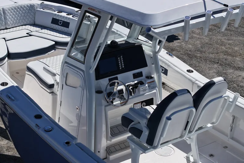 Slide: The Image of 2026 Sea Fox 268 Commander boat interior with helm, seating, and modern controls. - 3