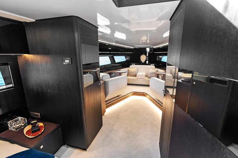 Slide: The Image of Luxurious interior of 2021 Sichterman Libertas 54 yacht with modern design and elegant furnishings. - 15