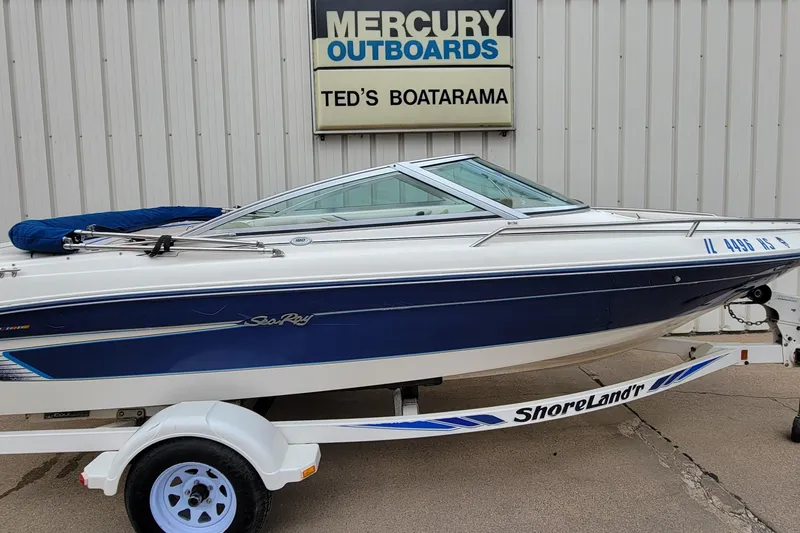 Slide: The Image of 1994 Sea Ray 180 Bow Rider boat on ShoreLand'r trailer at Ted's Boatarama. - 13