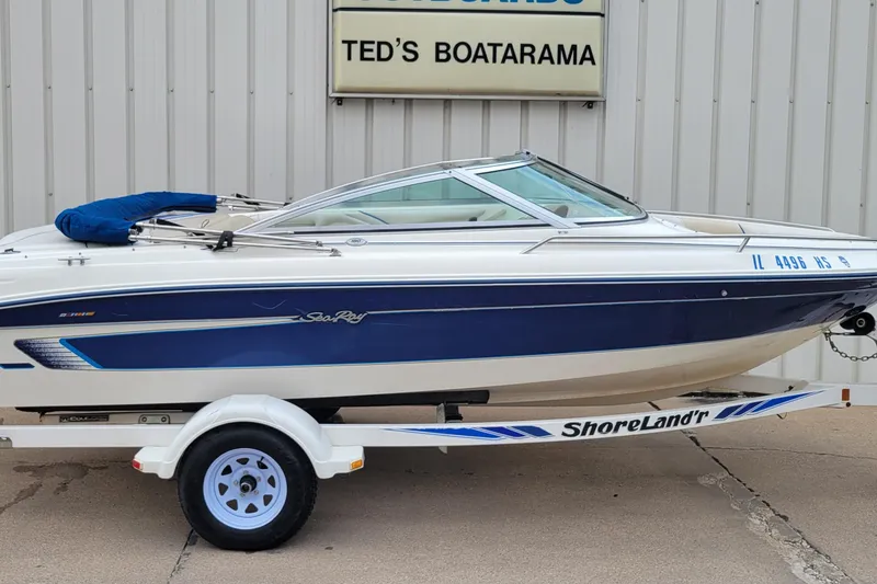 Slide: The Image of 1994 Sea Ray 180 Bow Rider boat on ShoreLand'r trailer at Ted's Boatarama. - 5