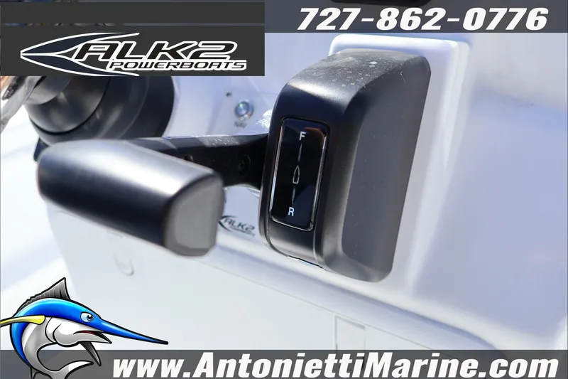 Slide: The Image of Throttle control of 2026 ALK2 Powerboats 17HS, featuring forward and reverse options. - 14