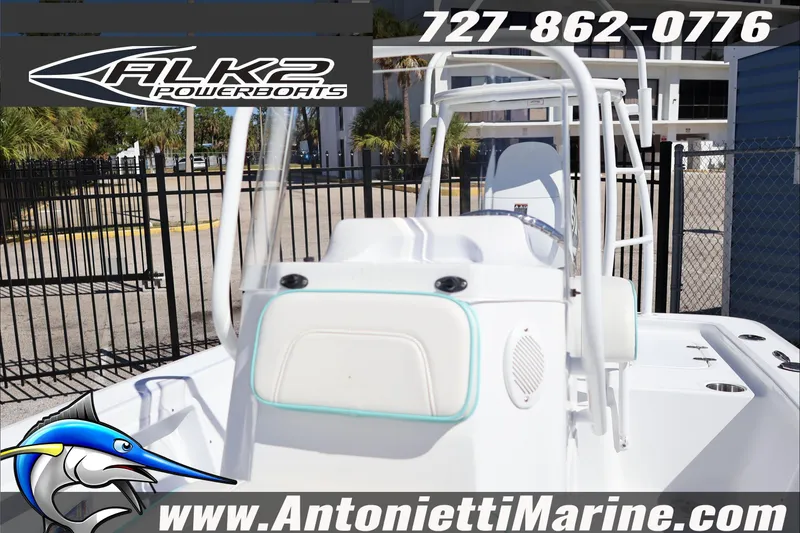 Slide: The Image of 2026 ALK2 Powerboats 17HS displayed at Antonietti Marine dealership. - 18