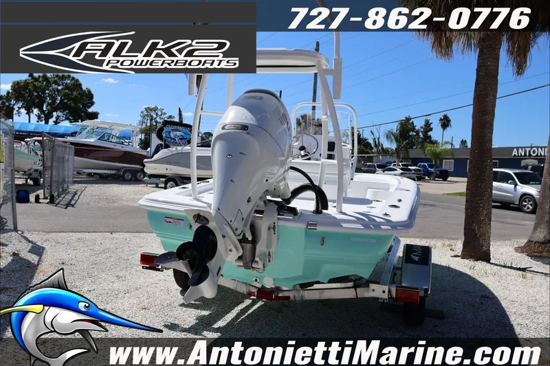 Slide: The Image of 2026 ALK2 Powerboats 17HS on trailer at Antonietti Marine dealership. - 3