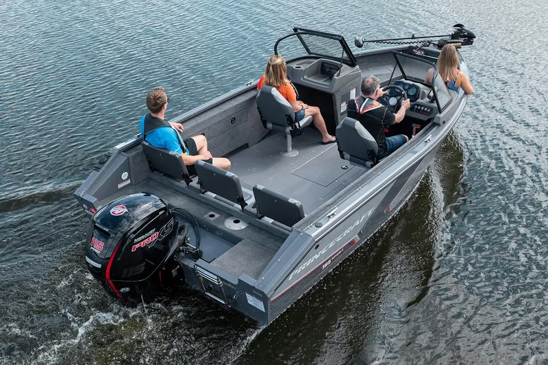 Slide: The Image of Manufacturer Provided Image: 2025 Princecraft Sport 185 boat with four passengers cruising on a lake. - 13