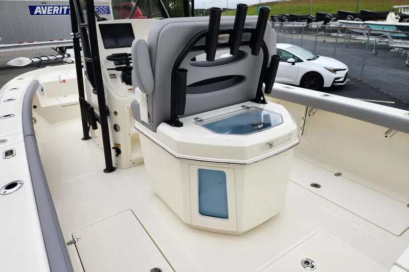 Slide: The Image of 2026 Pathfinder 2400 Open boat interior with seating and storage compartments. - 14