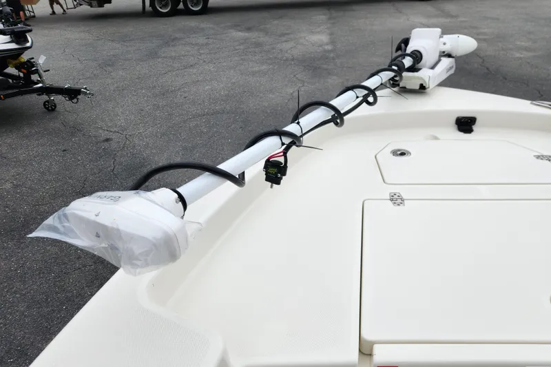 Slide: The Image of 2026 Pathfinder 2400 Open boat with mounted trolling motor on deck. - 9
