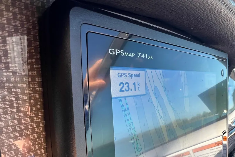 Slide: The Image of GPS display on 2014 Regal 28 Express showing speed of 23.1 knots. - 27