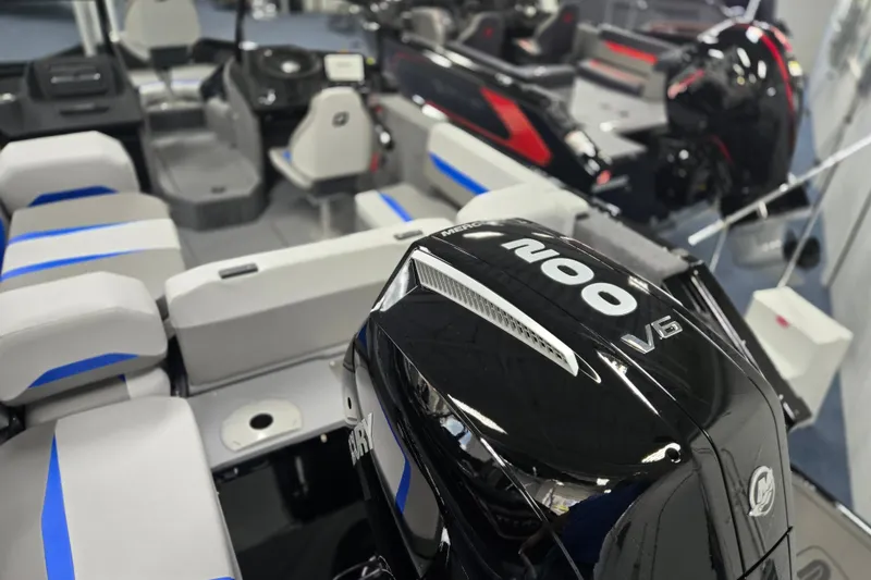 Slide: The Image of 2026 Princecraft Sport 188 boat interior with powerful Mercury 200 V6 engine. - 13