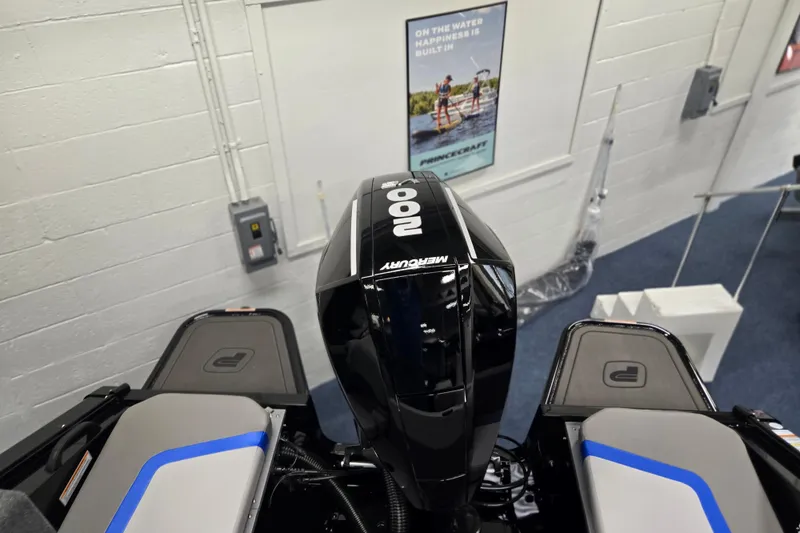 Slide: The Image of 2026 Princecraft Sport 188 boat with Mercury engine in showroom. - 14