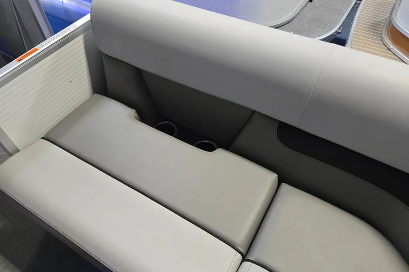 Slide: The Image of 2025 Princecraft Vectra 21 RL boat interior seating with cup holders. - 4