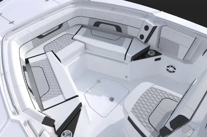 Slide: The Image of Manufacturer Provided Image: 2026 Blackfin 252 CC boat interior with luxurious seating and modern design. - 3