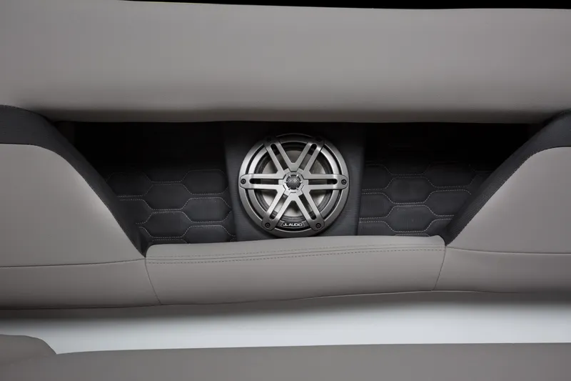 Slide: The Image of 2026 Four Winns HD8 OB boat speaker with sleek upholstery design. - 14