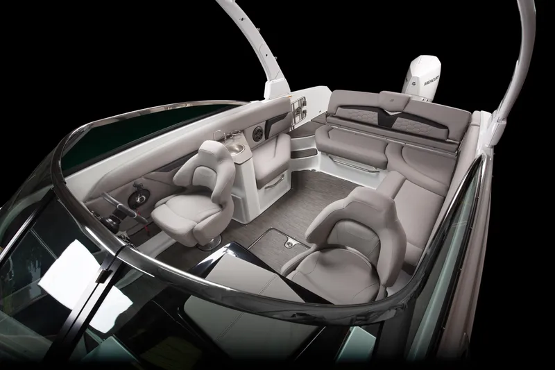 Slide: The Image of 2026 Four Winns HD8 OB boat interior with luxurious seating and modern design. - 19