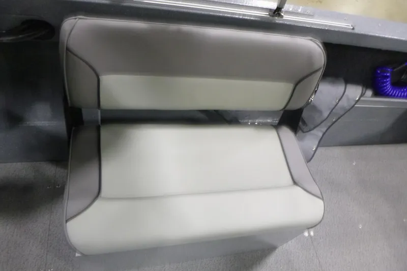 Slide: The Image of Gray seating in KingFisher 2025 Falcon boat, 2026 model. - 25