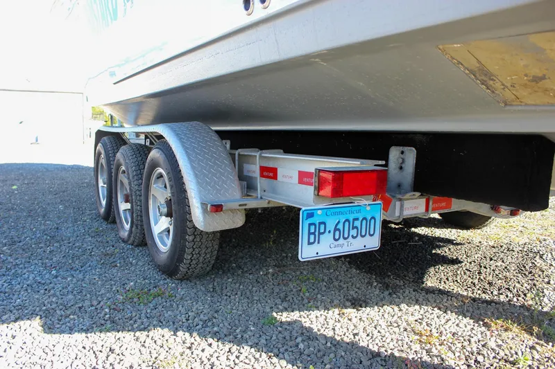 Slide: The Image of 2018 Sea Hunt Gamefish 30 on trailer with Connecticut license plate. - 78
