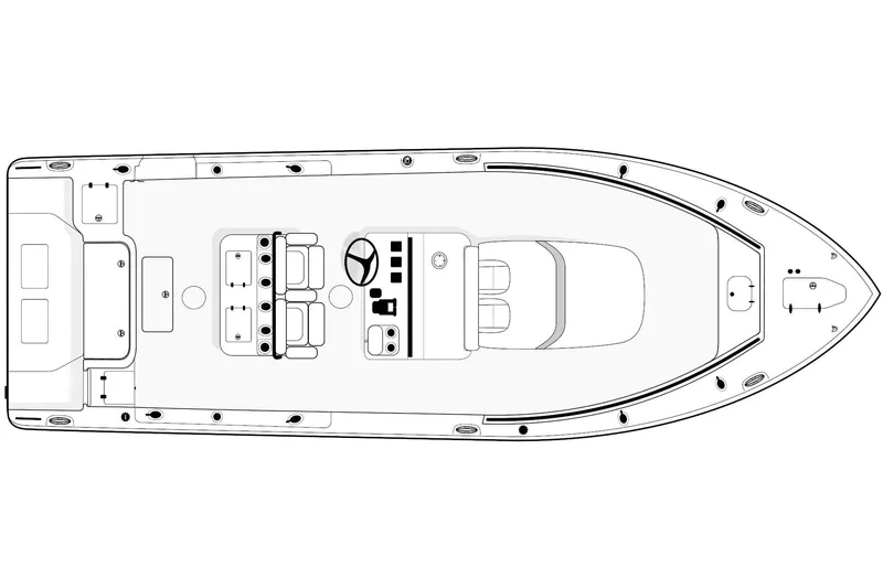 Slide: The Image of 2018 Sea Hunt Gamefish 30 boat covered on trailer in indoor storage. - 82