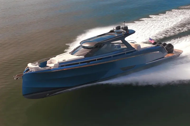 Slide: The Image of 2025 Dutch American DA 53 luxury yacht cruising on open water. - 0