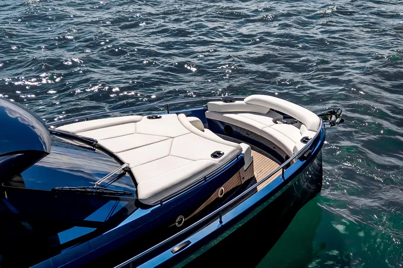 Slide: The Image of Luxurious Dutch American DA 53 yacht interior, featuring sleek design and comfortable seating, 2025 model. - 16