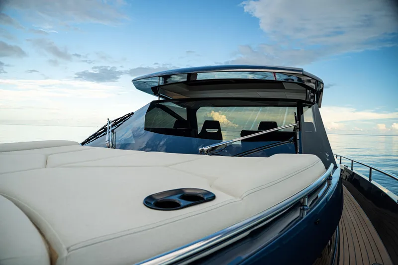 Slide: The Image of Luxurious interior of 2025 Dutch American DA 53 yacht with modern staircase and lighting. - 78