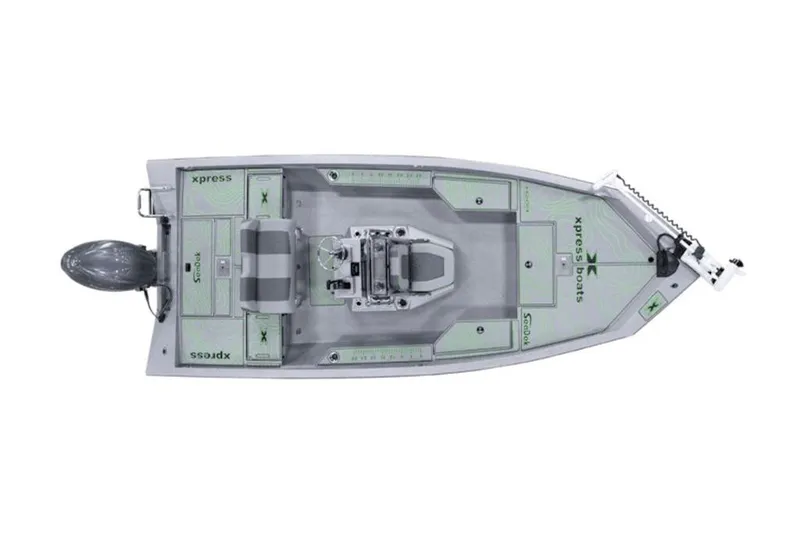 Slide: The Image of Top view of 2026 Xpress H20B Bay boat, showcasing layout and design features. - 22