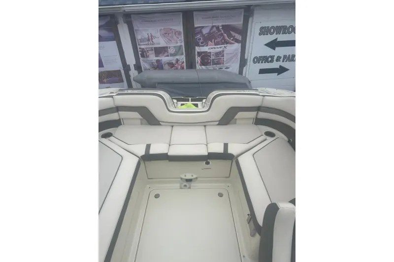 Slide: The Image of 2015 Yamaha Boats 242 Limited interior with spacious seating and modern design. - 22