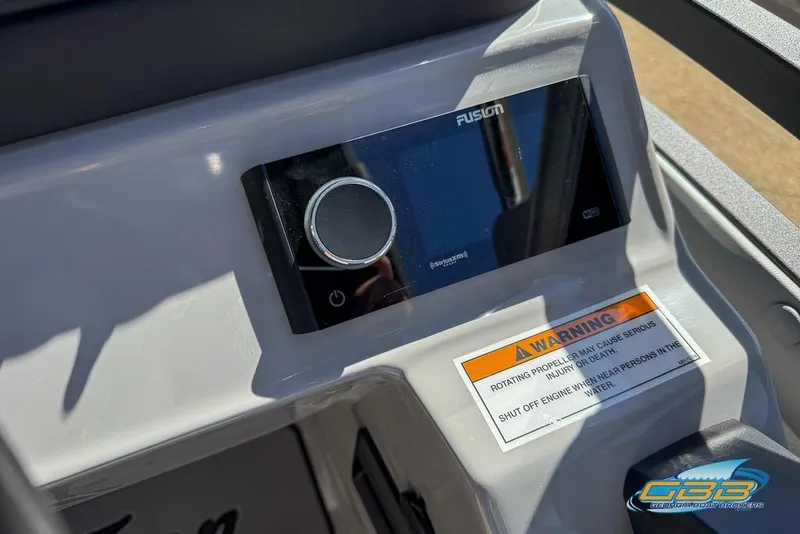 Slide: The Image of Control panel of 2026 JC 25 Neptoon LG boat with Fusion audio system. - 32