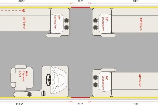 Slide: The Image of 2026 JC 25 Neptoon LG pontoon boat on trailer, displayed outdoors. - 53