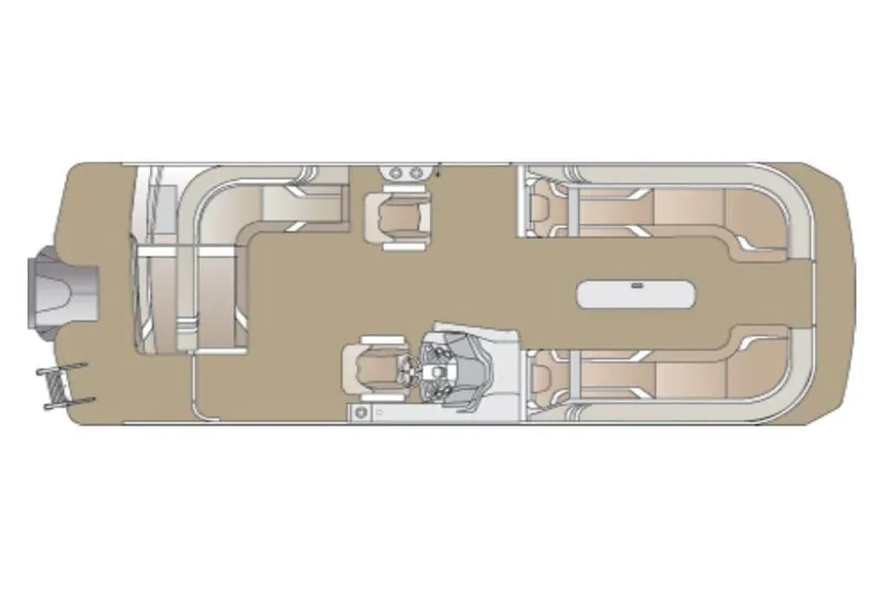 Slide: The Image of Top view layout of 2021 Crest Caribbean Platinum 250 SLS pontoon boat. - 3