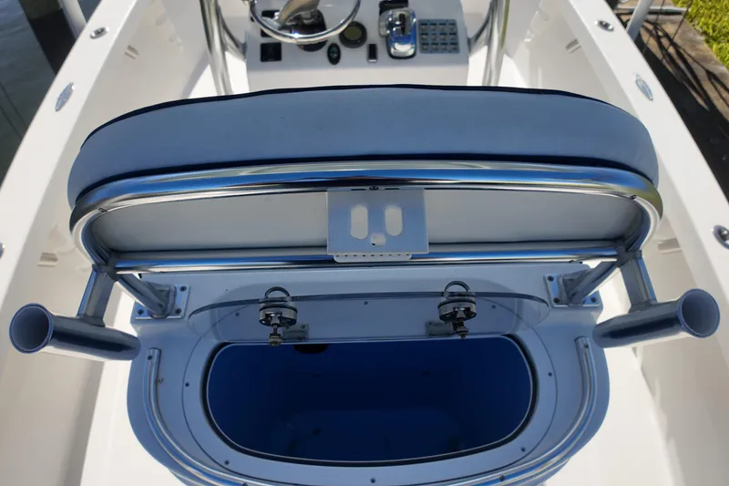 Slide: The Image of 2016 Albury Brothers 23 boat interior with helm and seating. - 15