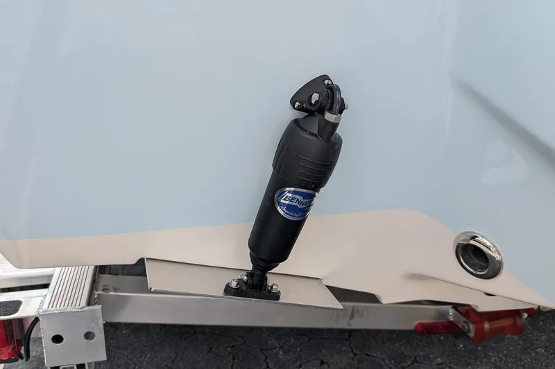 Slide: The Image of Close-up of 2026 Key West 230 Bay Reef boat motor components. - 6