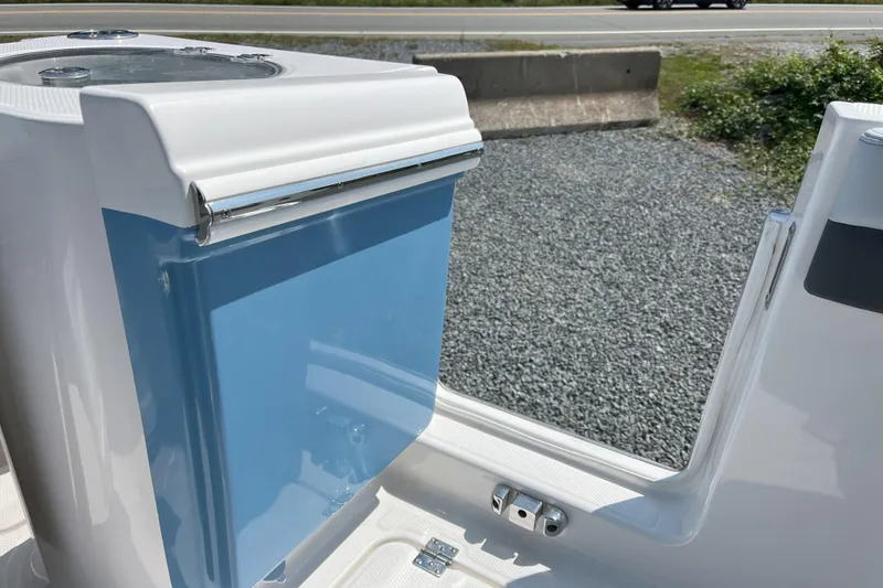 Slide: The Image of 2026 Robalo R257 Dual Console boat detail, featuring sleek design and modern features. - 5