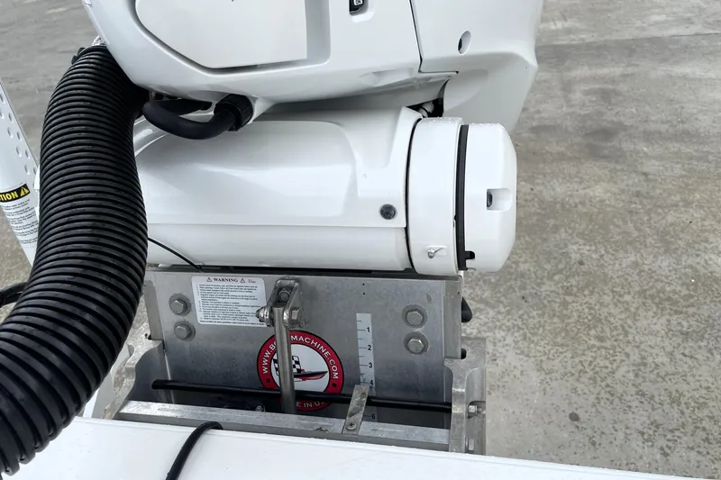 Slide: The Image of Close-up of a 2019 Blue Wave 2800 Pure Hybrid boat engine component. - 57