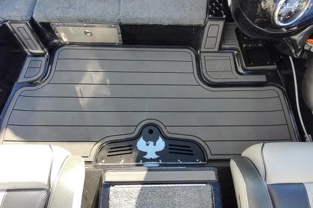 Slide: The Image of Interior view of 2026 Phoenix 921 Elite X boat, featuring sleek flooring and seating. - 8