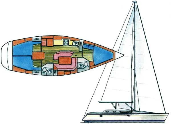 Slide: The Image of Interior of 1999 Jeanneau Sun Odyssey 42.2 yacht bathroom with sink and toilet. - 27