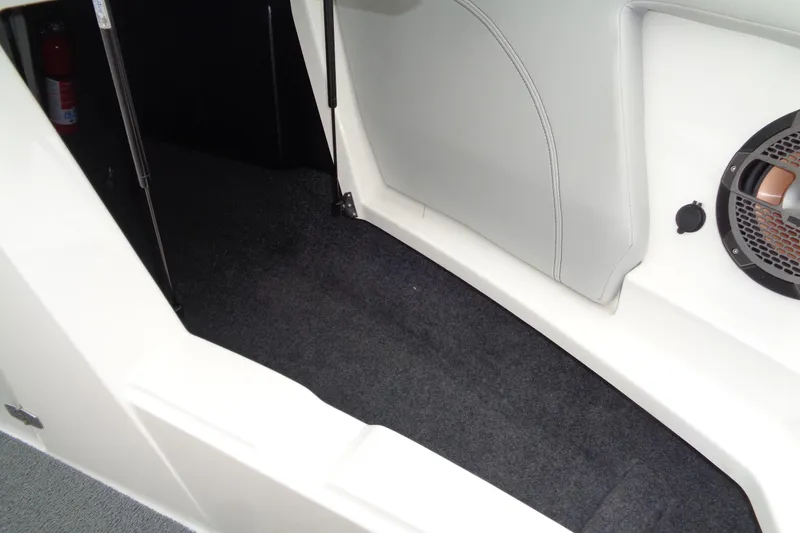 Slide: The Image of Interior of 2020 MasterCraft XT23 boat showing seating and speaker detail. - 27