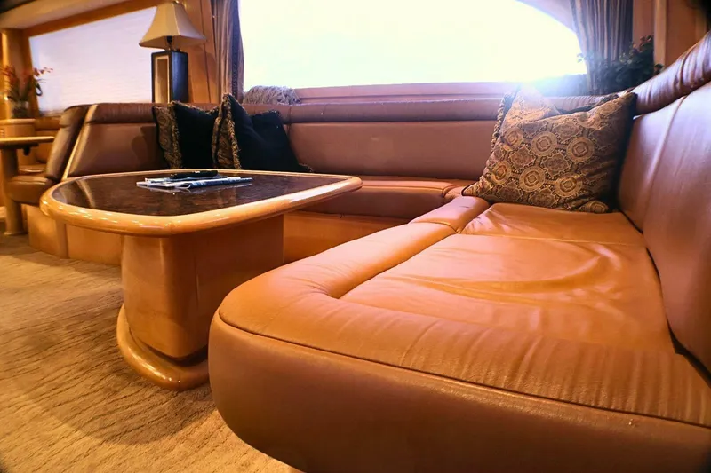 Slide: The Image of Luxurious interior of 2001 Donzi 73 Sport Yacht with plush seating and elegant decor. - 10