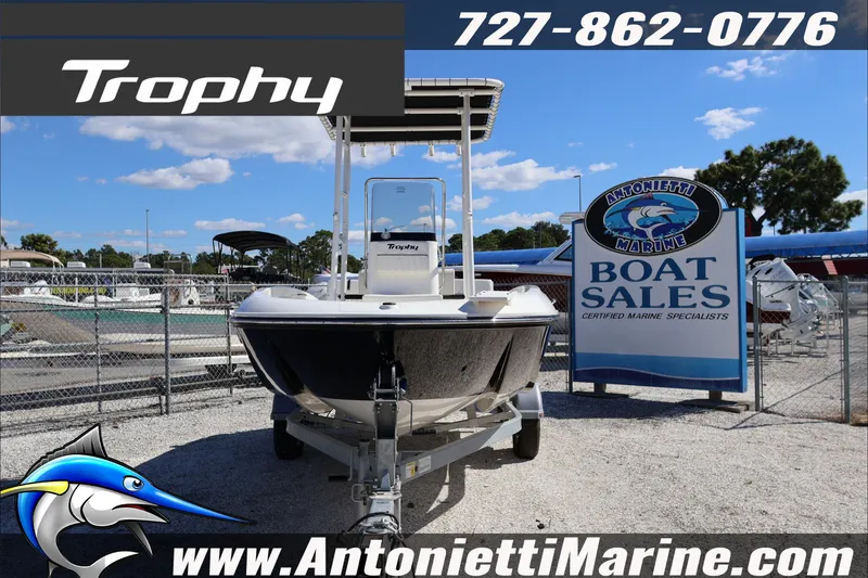 Slide: The Image of 2026 Trophy T18 Bay boat at Antonietti Marine sales lot. - 6