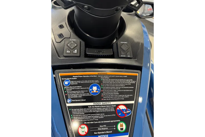 Slide: The Image of 2024 Yamaha WaveRunner FX Cruiser SVHO dashboard with safety instructions and controls. - 7