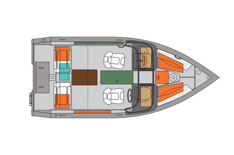 Slide: The Image of Manufacturer Provided Image: Top view layout of 2025 Princecraft Sport 175 MAX boat interior design. - 6