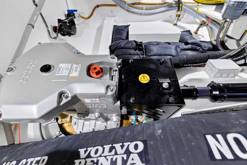 Slide: The Image of Engine compartment of 2023 Pardo Yachts 43 featuring Volvo Penta components. - 60