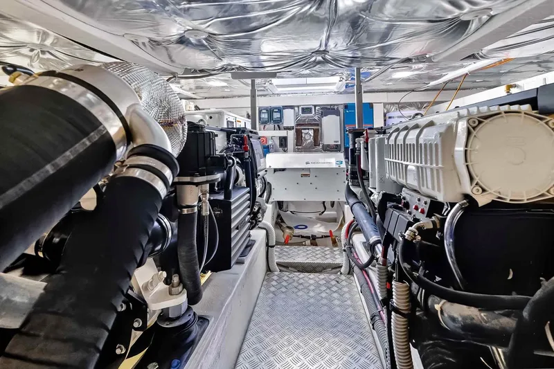 Slide: The Image of Engine room of 2023 Pardo Yachts 43, showcasing advanced mechanical systems and components. - 61