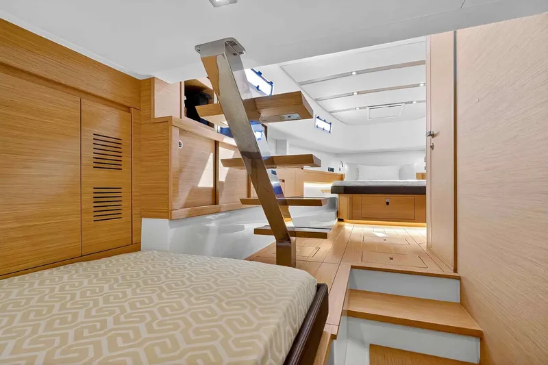 Slide: The Image of Luxurious interior of 2023 Pardo Yachts 43, featuring modern wood finishes and elegant design. - 45