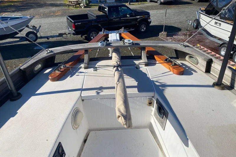 Slide: The Image of 1978 Bristol Channel Cutter 28 sailboat deck with rigging and equipment. - 7