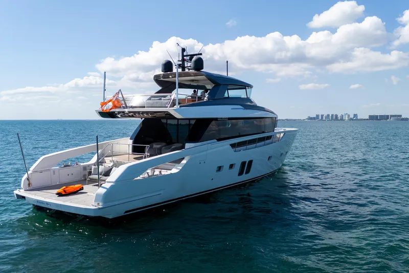 Slide: The Image of Modern kitchen interior on 2019 Sanlorenzo SX76 yacht, featuring sleek appliances and ample counter space. - 11