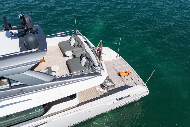 Slide: The Image of Luxurious bathroom interior of 2019 Sanlorenzo SX76 yacht, featuring modern sink and elegant fixtures. - 14