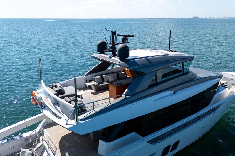 Slide: The Image of Luxurious bathroom on 2019 Sanlorenzo SX76 yacht with shower and robe. - 15