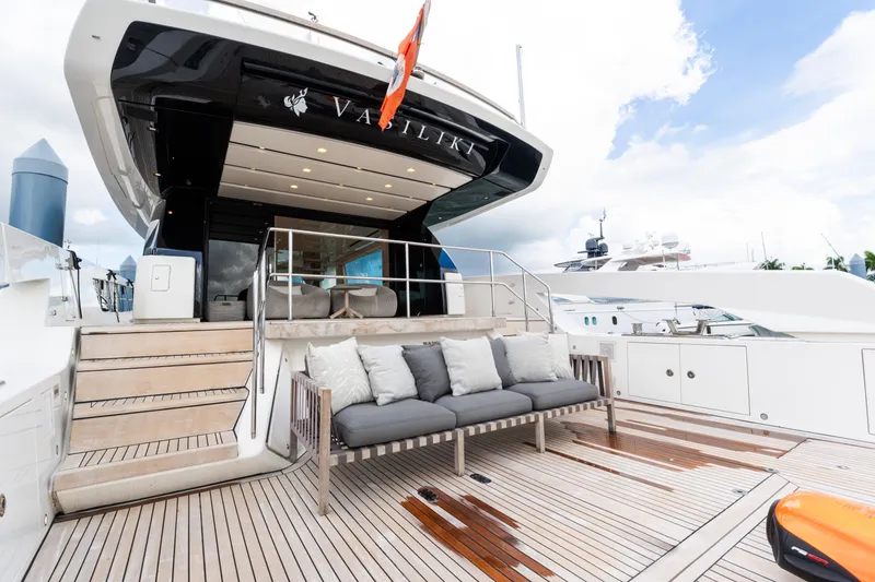 Slide: The Image of Engine room of 2019 Sanlorenzo SX76 yacht, showcasing mechanical components and systems. - 32